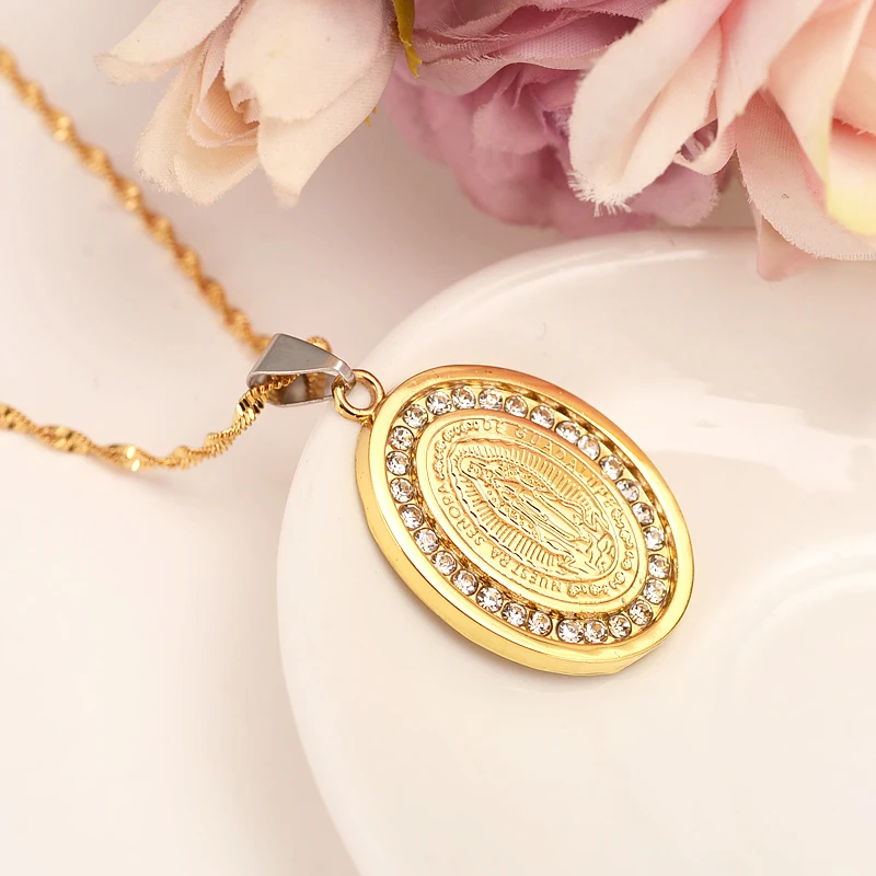 Религиозное Ювелирное колье панк для женщин и мужчин 14 k тонкая однотонная