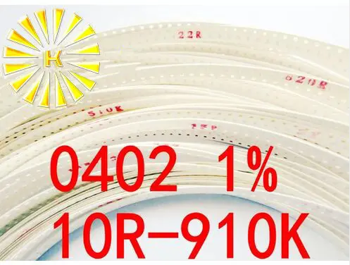 80valuesx50шт = 4000 шт 0402 SMD резистор набор Ассорти 10R 910K Ом 1% образцов сумка для