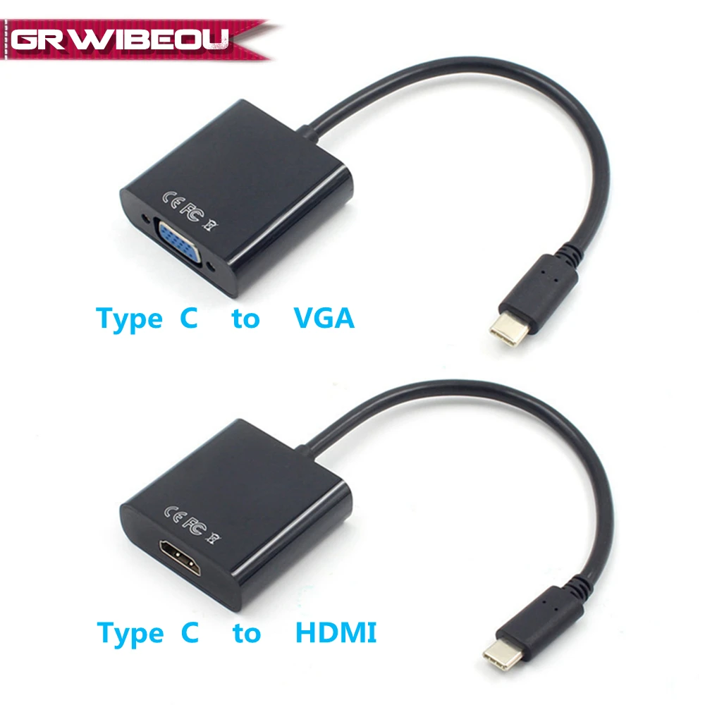 USB C VGA HDMI кабель 3 1 Тип к VGGA/HDMI адаптер HD 1080P конвертер Кабель провод HDTV для Macbook Google