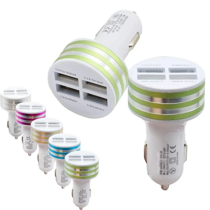 4.1A Автомобильный Универсальный 12 В 4 порта USB DC зарядное устройство адаптер + Micro