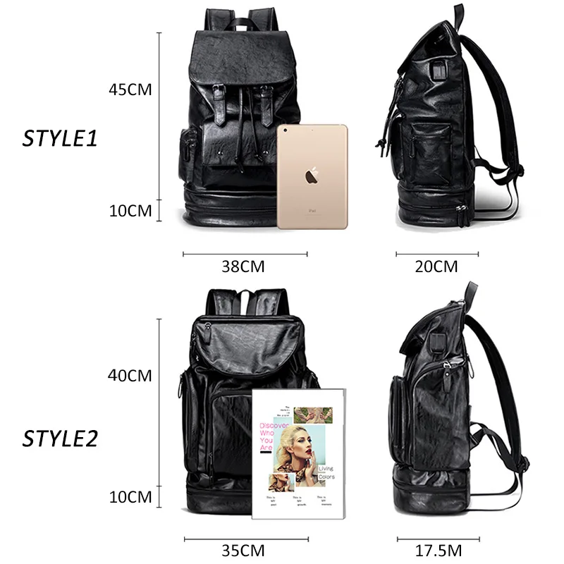 Модный мужской рюкзак для спортзала из искусственной кожи с USB фитнеса