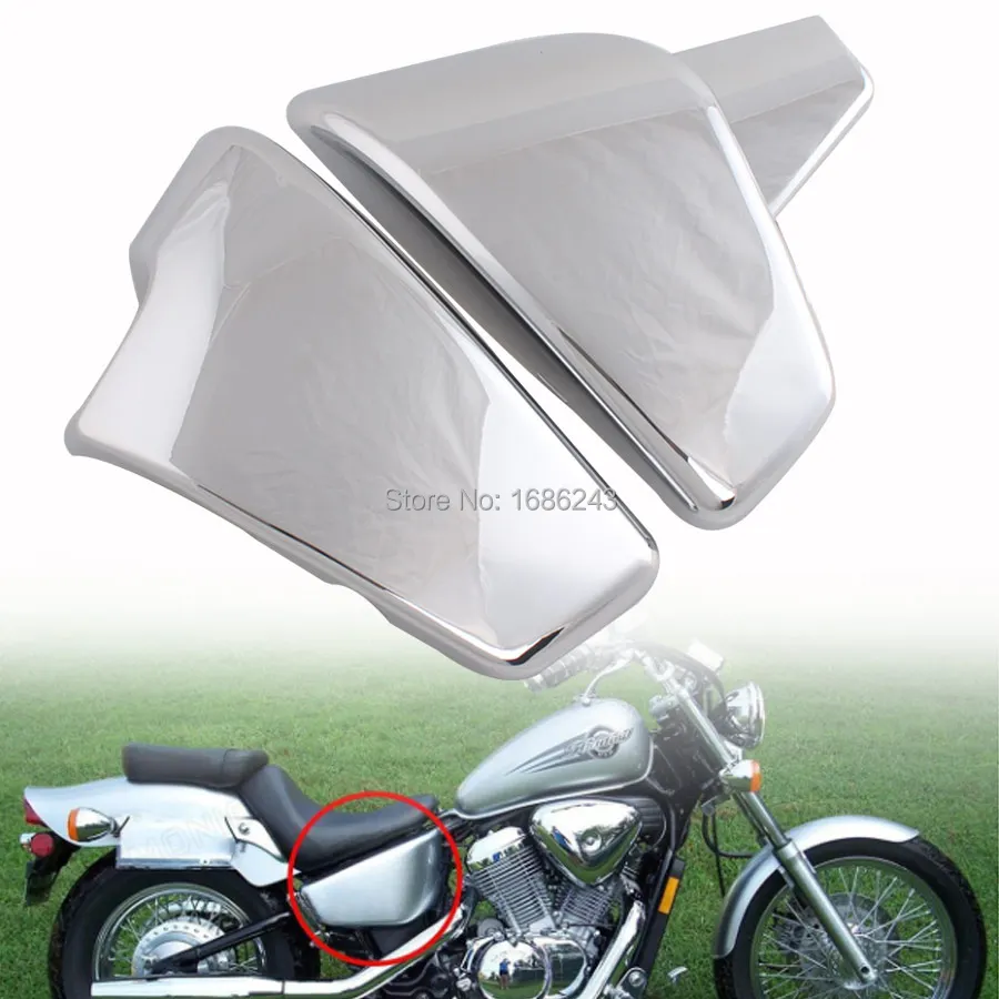 

Motorcycle Chrome Side Battery Fairing Cover Protector Fit For Honda VLX 600 99-08 VT 600 C CD Shadow VLX Deluxe Steed 400