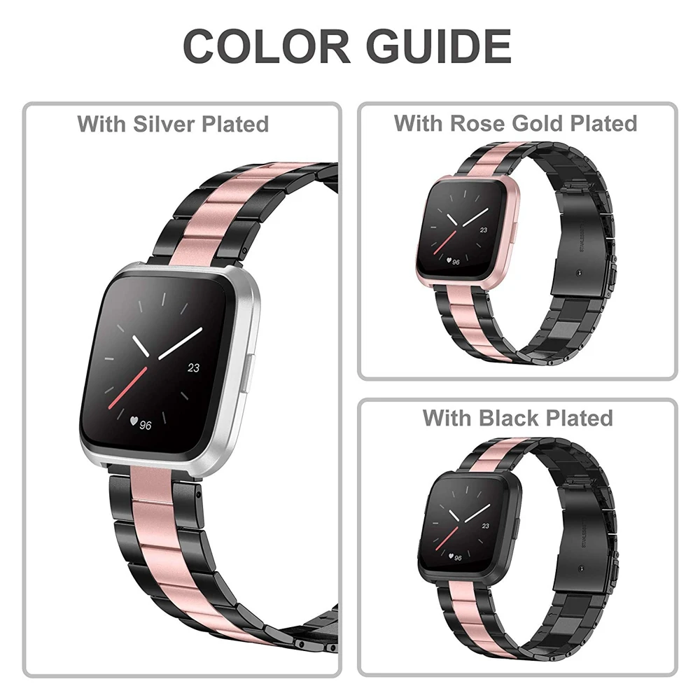 Ремешок для часов Toyouths из нержавеющей стали Fitbit Versa ультратонкий легкий сменный