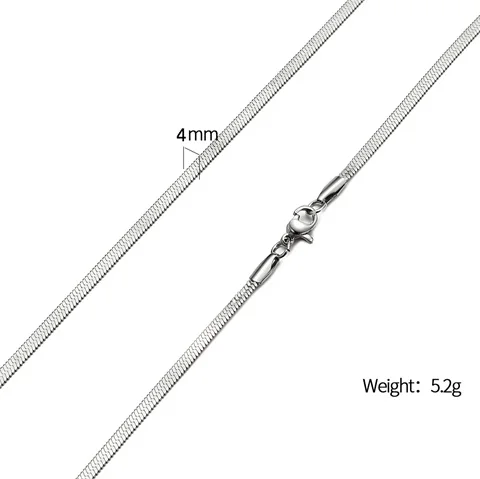 kz033 4mm AZIZ BEKKAOUI, мужская и женская цепочка, цепочка со змеиным лезвием, Фигаро, цепочка, круглая, базовая цепь, нержавеющая сталь, колье, ювелирное изделие - Окраска металла: kz033 4mm