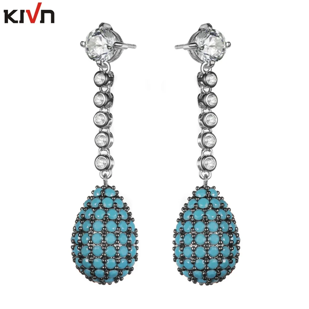 

Womens Fashion Jewelry Dangle CZ Cubic Zirconia Wedding Bridal Earrings Christmas Birthday Monthers day Gifts 6pcs Lot Wholesale
