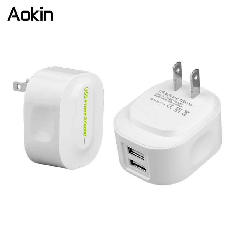 Адаптер зарядного устройства Aokin 2 USB 5 в 3 1 А быстрое зарядное устройство для
