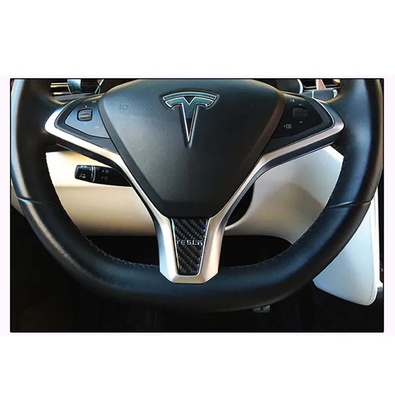 Чехол на руль TESLA для салона автомобиля украшение из углеродного волокна