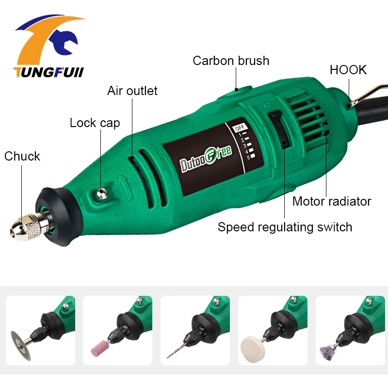 Электрический мини гравер Tungfull сверлильный станок ручная дрель электрический