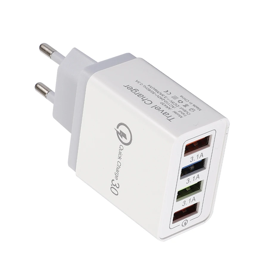 4 usb порта зарядное устройство для быстрой зарядки 3,0 для Redmi Note 5A 4X huawei/samsung Fast Chager адаптер Универсальное дорожное настенное зарядное устройство EU