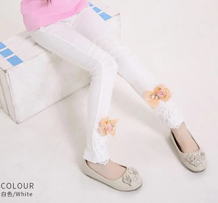 White 2 Anlencool/ ; Новинка; сезон весна; Новые корейские детские леггинсы; эластичные хлопковые обтягивающие брюки; Штаны для маленьких девочек - Цвет: White 2