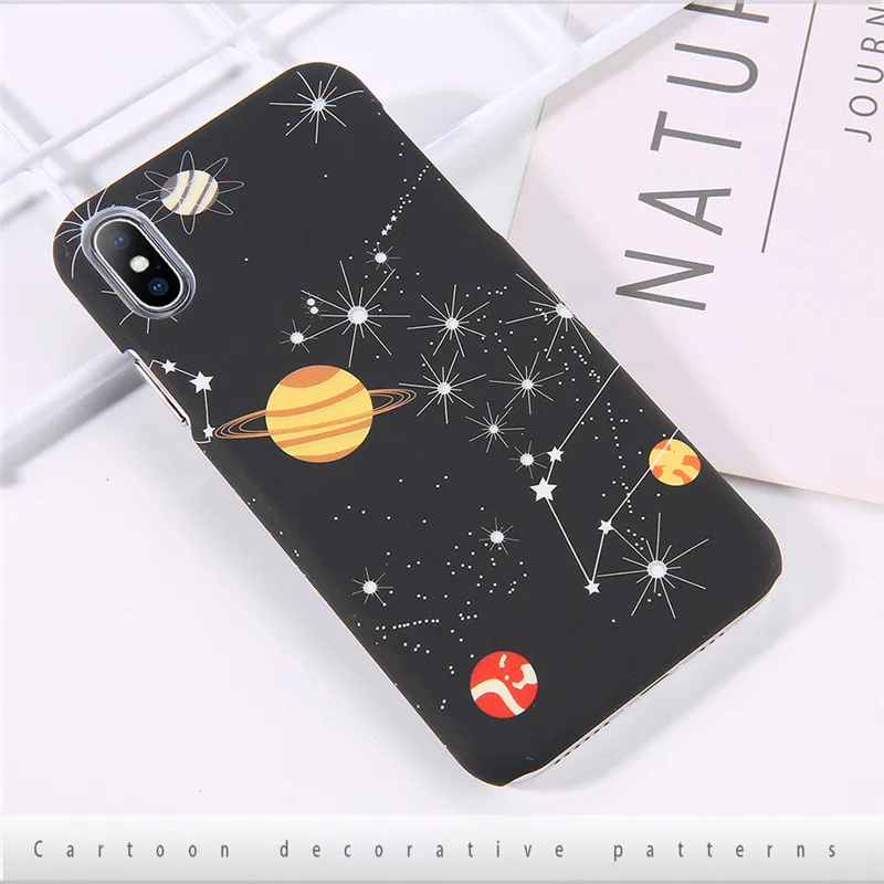 IPWSOO чехол для телефона со звездами для iPhone 6 6s 7 8 Plus X XS MAX XR космическая планета Созвездие узор Жесткий ПК для iPhone 7 чехол для телефона