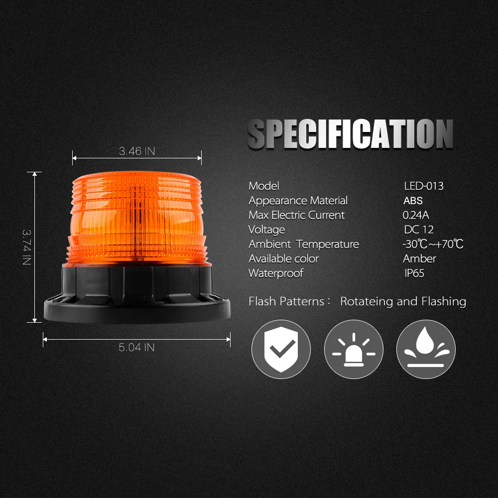 Купол 12V 24V светодиодный магнитное крепление строительных автомобиля