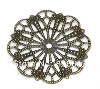 best quality 50 pcs bronze tone filigree flower wraps connector embellishments jewelry findings 41mmw03481 x 1