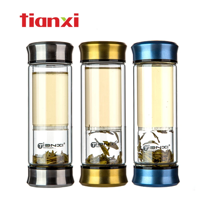 Портативная посуда для напитков стеклянные бутылки воды с двойными стенками и