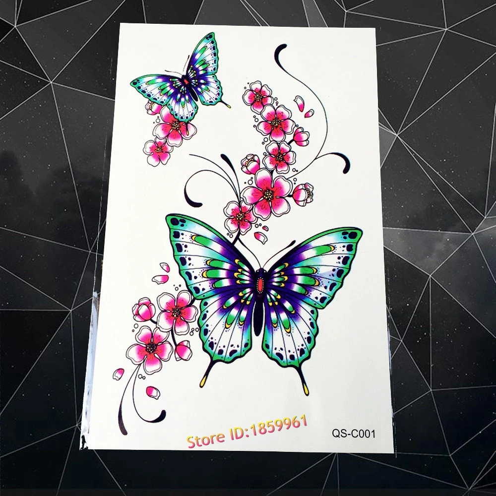 Новая Оригинальная блестящая Временная вспышка тату наклейка A3D-13 женщин большой