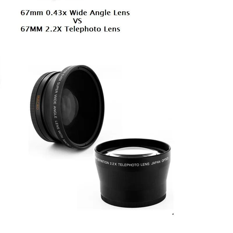 

67MM 0.43X Wide Angel&Macro Lens+2.2X Telephoto Lens for Canon Nikon OLYMPUS Pentax Sony All 67mm UV Filter Thread Lens