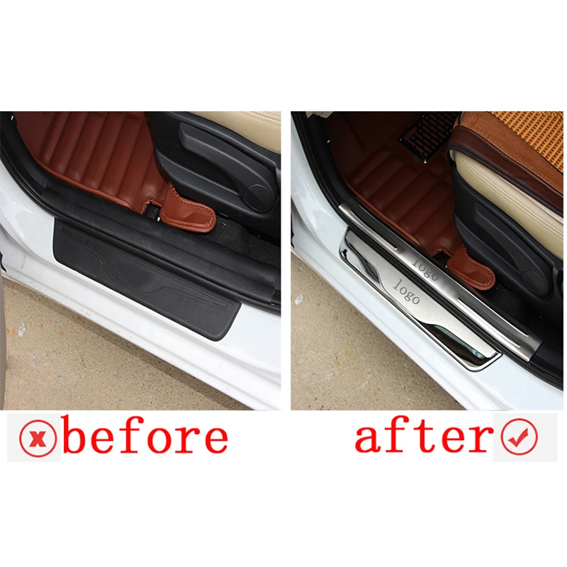 Автомобильные Защитные наклейки из нержавеющей стали на пороги и педаль