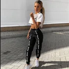 Брюки-султанки женские полной длины, свободные джоггеры с эластичным поясом, спортивные черные повседневные боевые уличные штаны, мода 2019