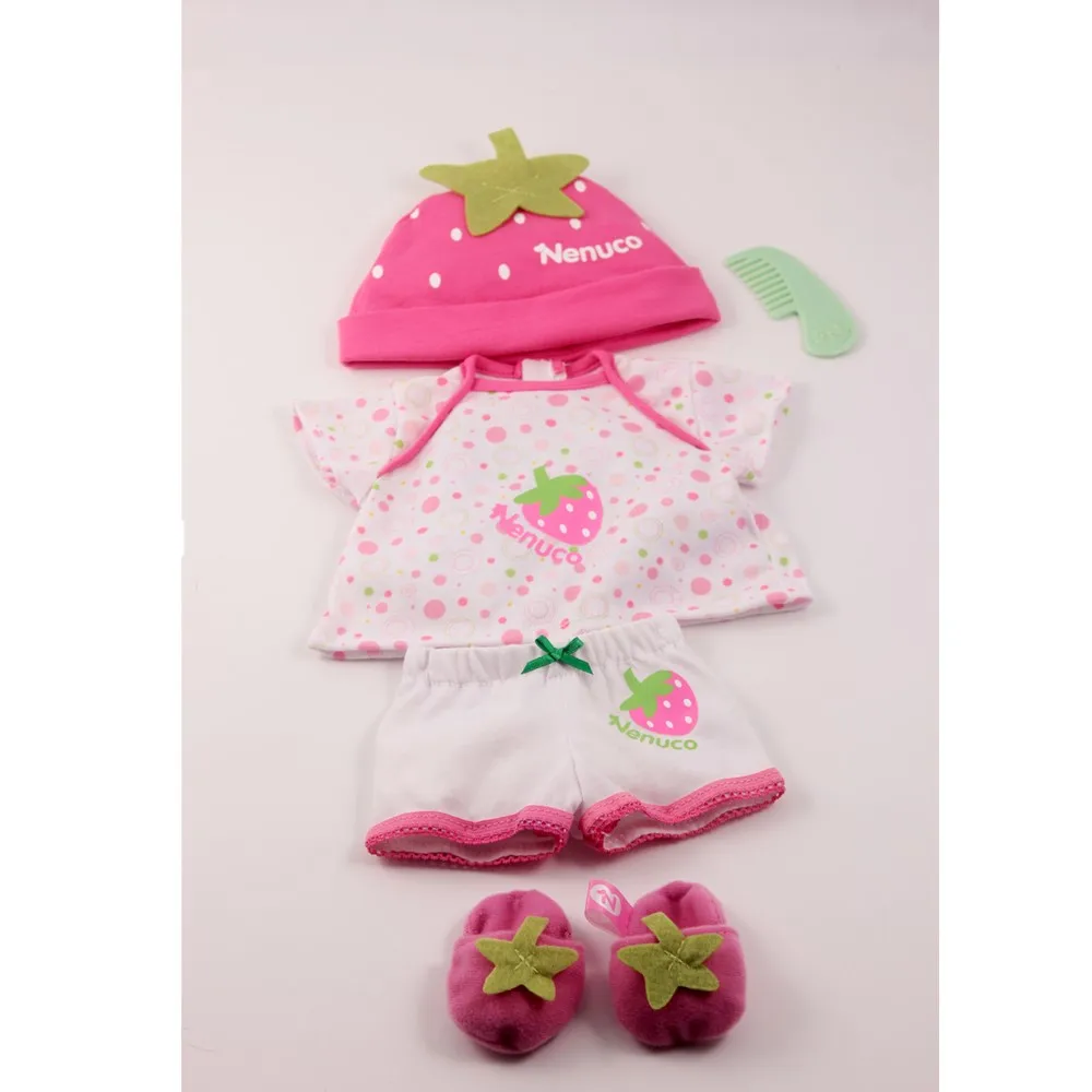 strawberry set Модный костюм, наряды для 42 см/16 дюймов, Nenuco y su Hermanita, детские куклы, одежда, голубые наряды, кукла с пустышкой, аксессуары - Цвет: strawberry set