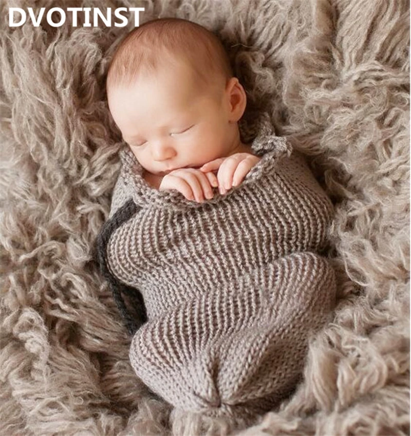 Dvotinst/реквизит для фотосъемки новорожденных; вязаный крючком спальный мешок+ шапка; комплект для студийной фотосессии; аксессуары для фотосессии