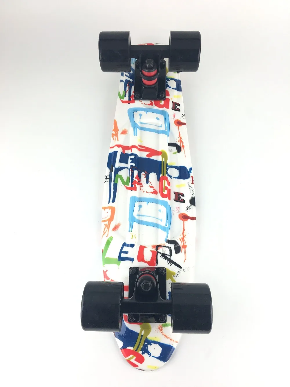 22 дюймов длинная доска белый граффити Ретро Скейтборд Мини крейсер Спорт на