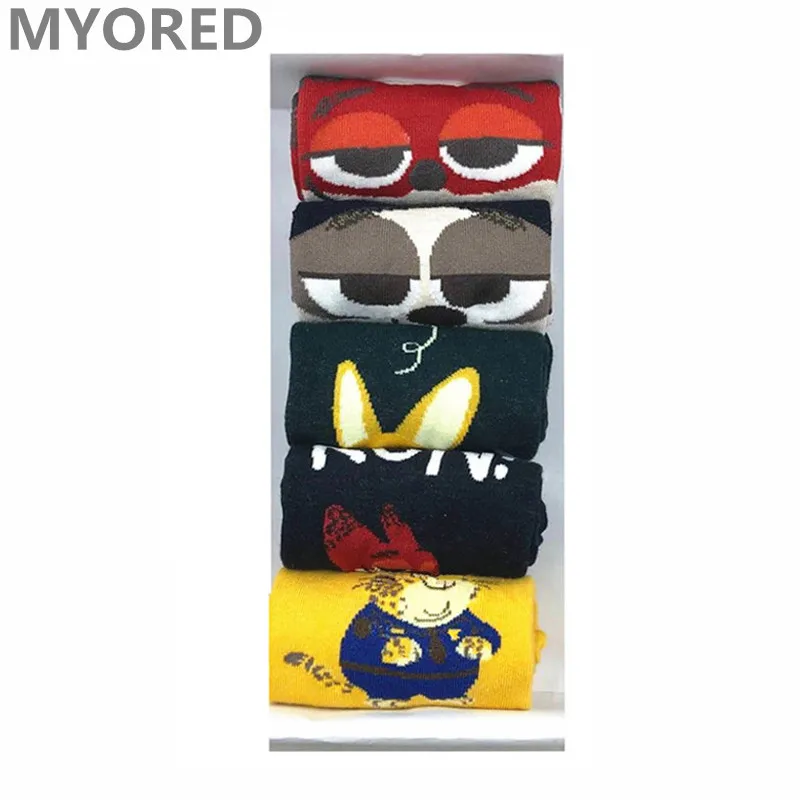 Женские носки MYORED 5 парт/Лот хлопковые Смешные невидимые женские с рисунками из