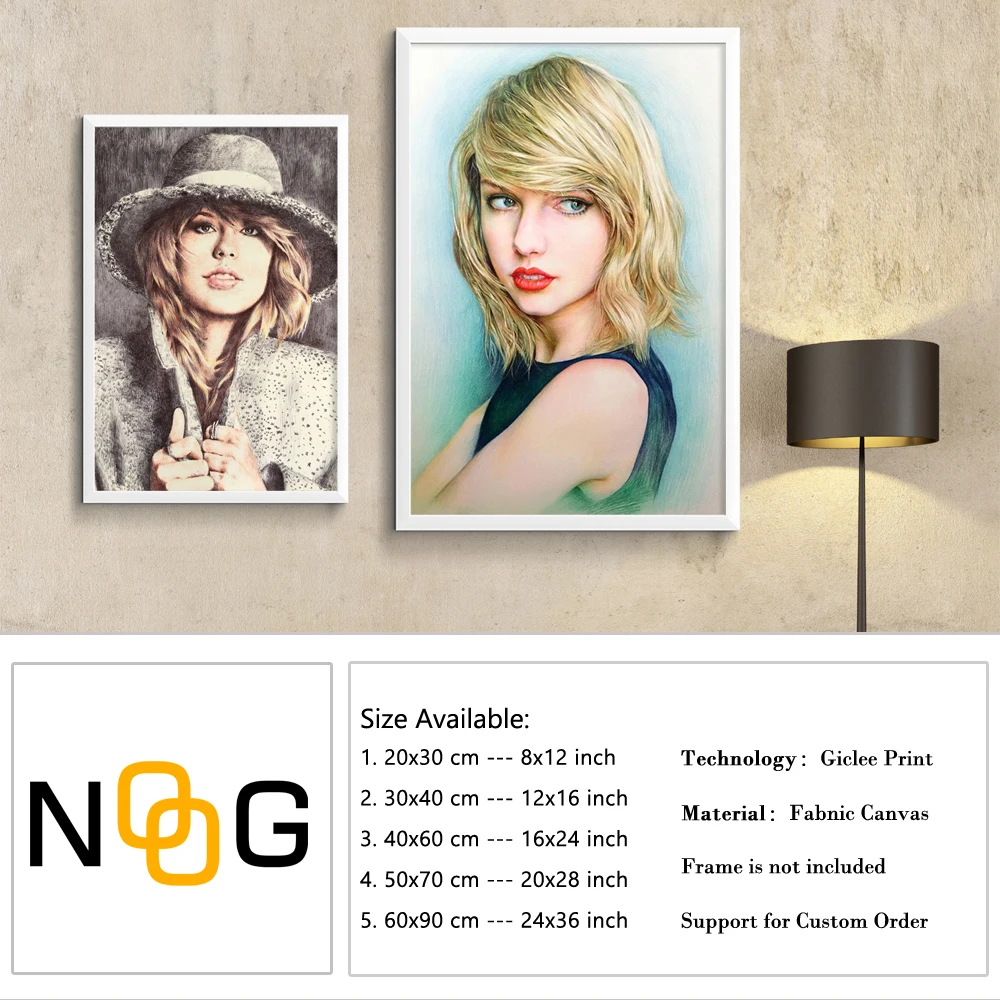 Постер NOOG Taylor Swift с ручной росписью постер на стену суперзвезда Картина холсте