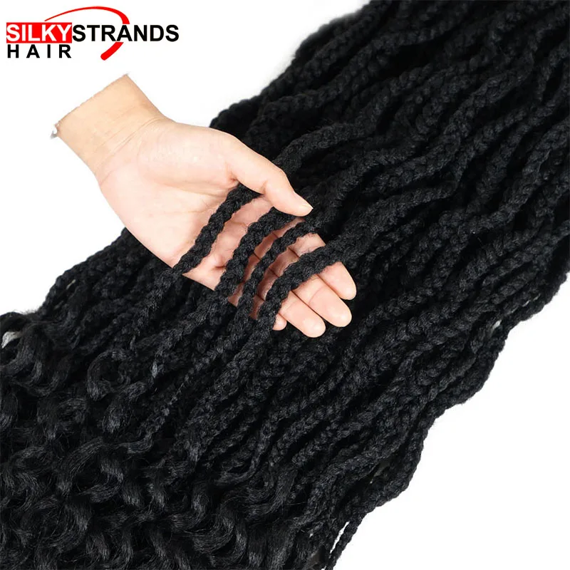 Богиня вязаный крючком долгий ящик косы прически расширения Kanekalon синтетических