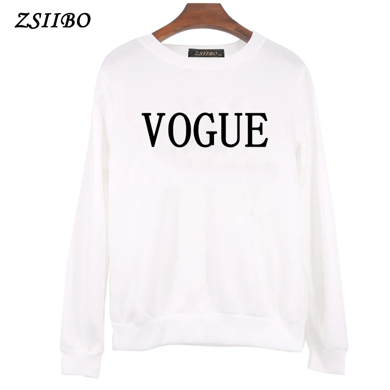 Толстовки женские 2020 Осень Harajuku VOGUE пуловер с принтом и круглым вырезом зимний