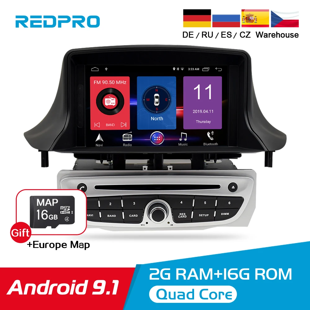 Автомобильный DVD мультимедийный плеер IPS Android 9 1 для Renault Megane 3 2009 2010 2011 2012 Fluence 2 Din GPS