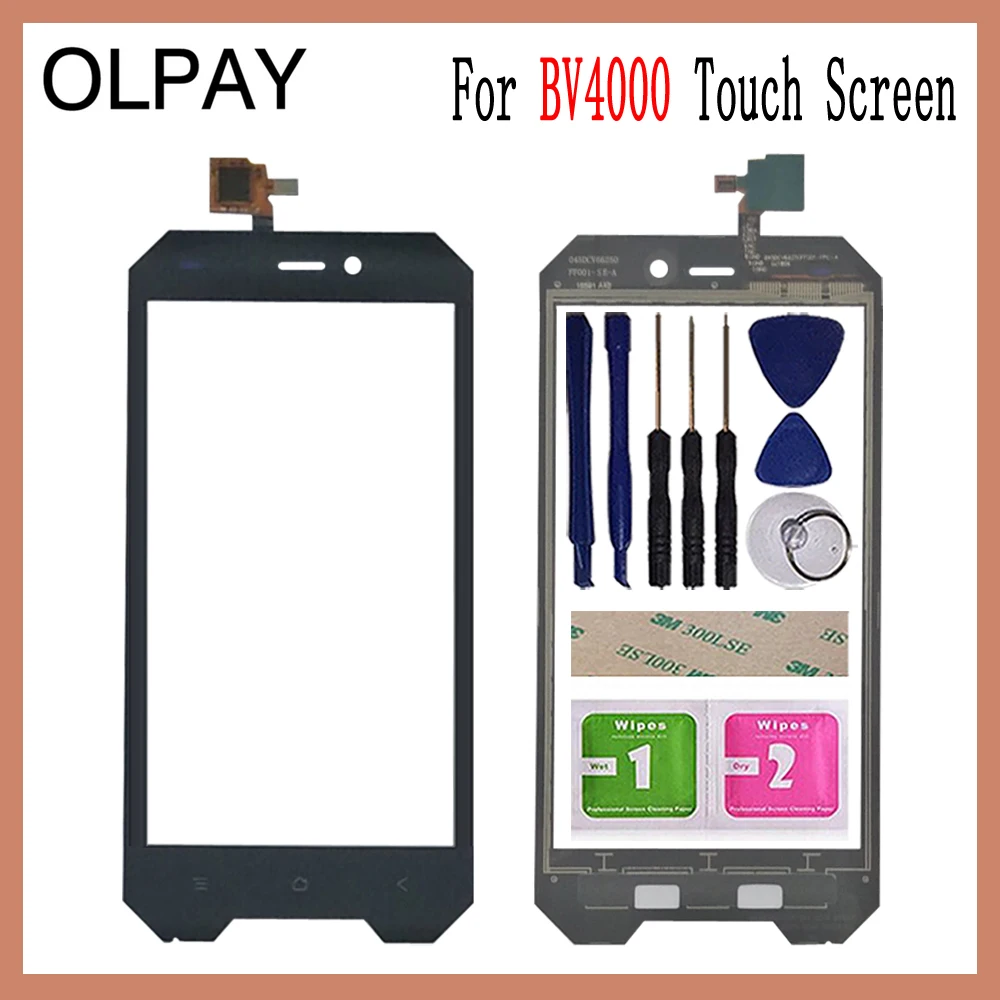 

4.7'' Phone Front Glass For Blackview BV4000 BV 4000 Touch Screen Glass Digitizer Panel Lens Sensor Tools Adhesive+Wipes