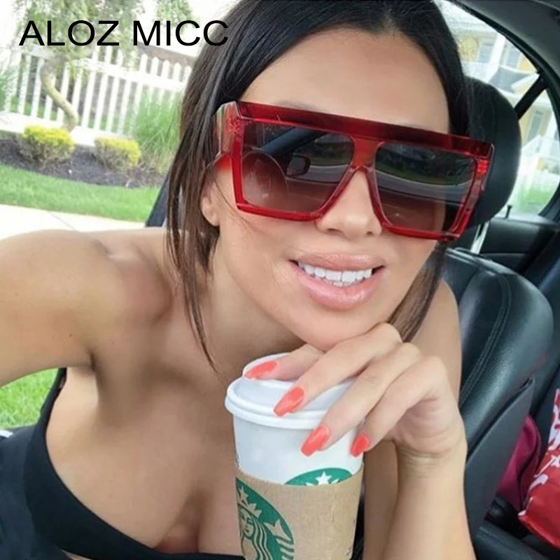 Женские большие солнцезащитные очки ALOZ MICC винтажные Квадратные Солнцезащитные с