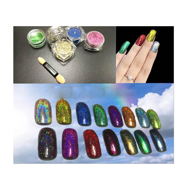 Addfavor блестящий хромированный пудра Хамелеон зеркальный блеск для ногтей