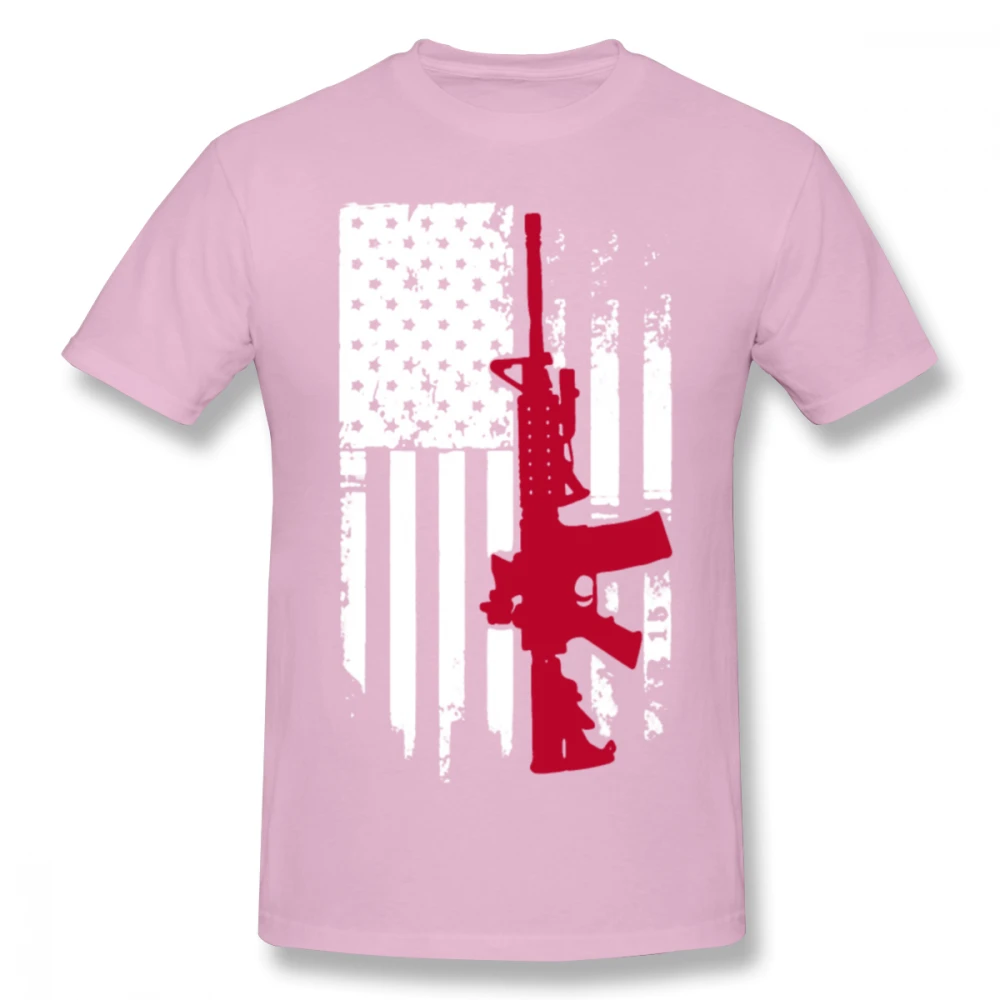 Gun Free Right USA American AR 15 Flag T-shirt For Men Plus Size 5XL Couple Shirt | Мужская одежда