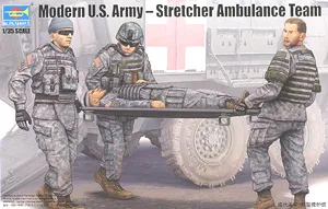 Trumpeter 1/35 scale soldier figure model 00430 Modern US Army soldiers stretcher group "medical evacuation" | Игрушки и хобби