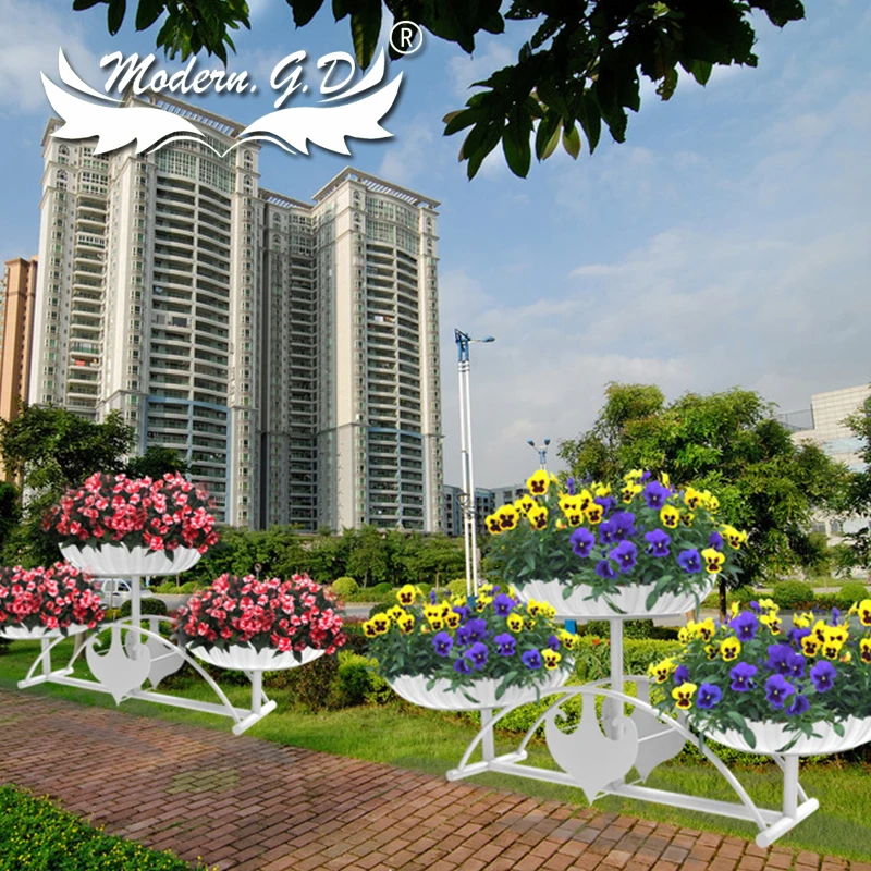 online Branco Redondo Plantadores Grande Jardim Pote Para Ao Ar Livre