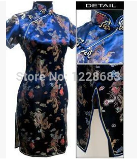 Чонсам Qipao женское модное Черное Красное тонкое китайское традиционное