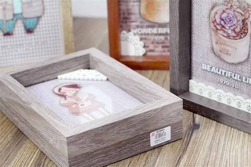 Креативные деревянные DIY Семейные Рамки для картин, украшения для домашнего декора, Ретро картины, дисплей для детей, для детей, для влюбленных, фоторамка, подарки