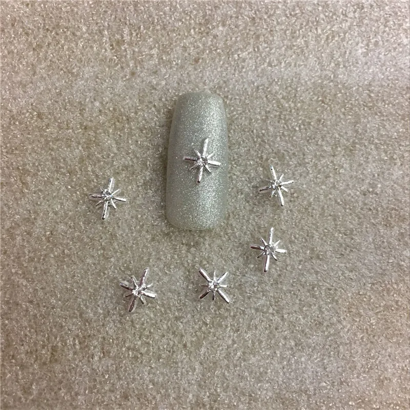 10 шт./пакет ногтей сплава ювелирных изделий из серебра со сверкающими