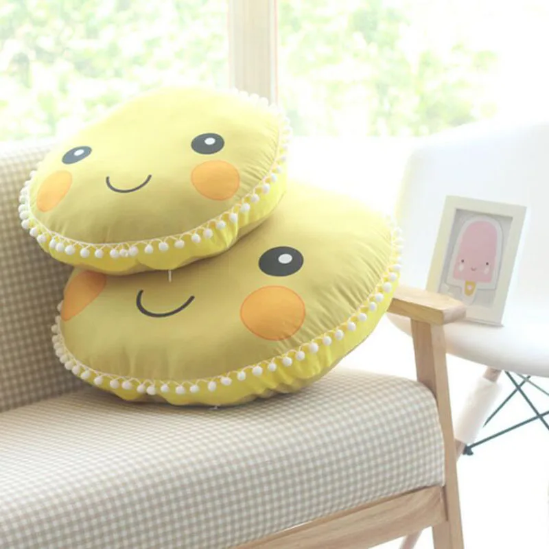 Симпатичная мягкая плюшевая подушка с улыбающимся подсолнухом игрушка кукла