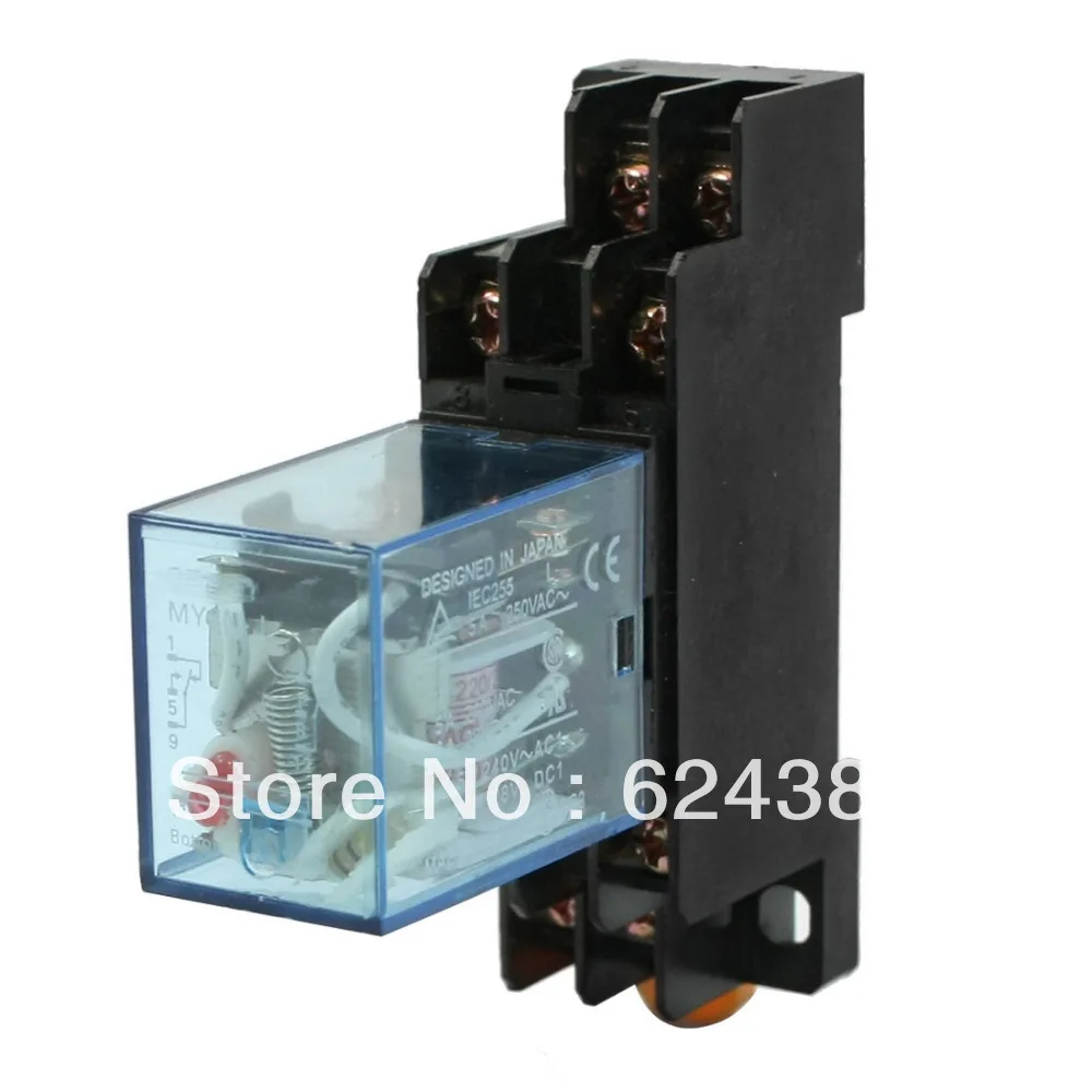 AC 220/240 в катушка DIN рейка универсальное реле мощности MY2NJ 8 Pin DPDT 2P2T w Базовая
