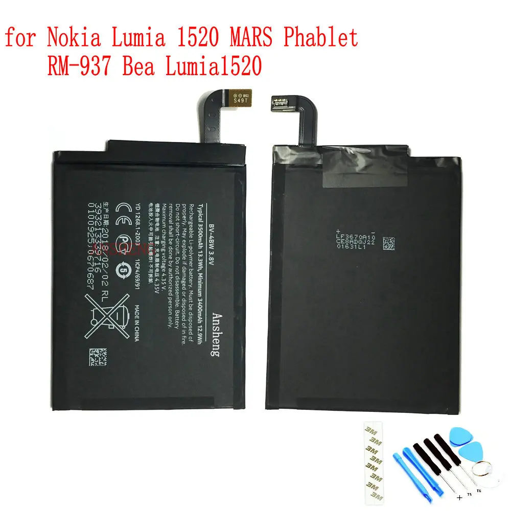 100% Новый оригинальный BV 4BW 3500 mAh аккумулятор для Nokia Lumia 1520 MARS планшетофон (плафон) RM