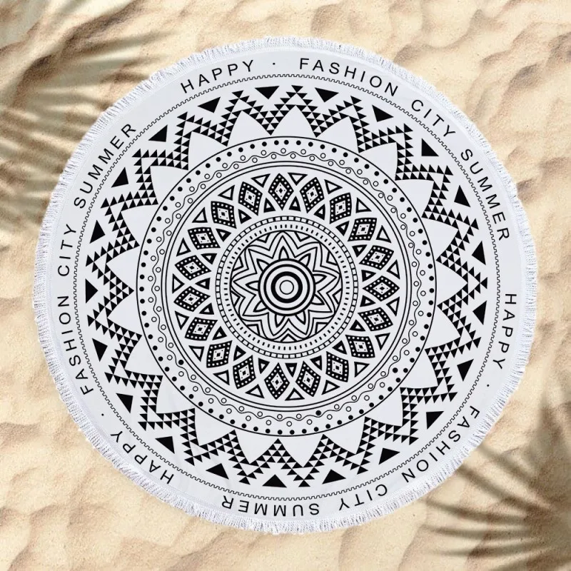 Горячая продажа большое круглое пляжное полотенце s Мандала с принтом из
