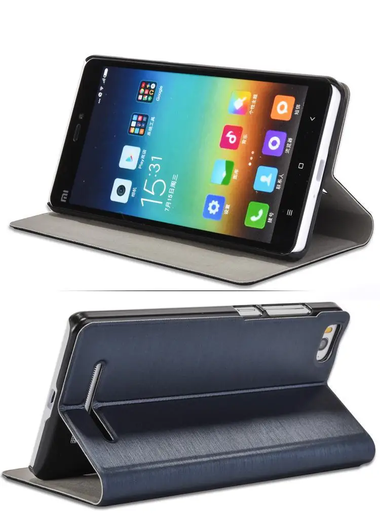 Чехол для Xiaomi mi4c mi4i роскошный тонкий кожаный чехол книжка m4c умный чехол|case for xiaomi