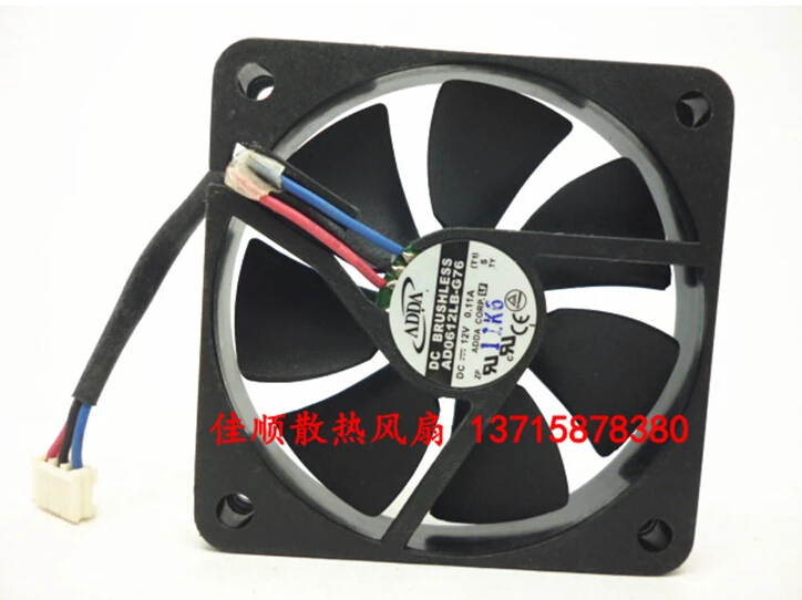 AD0612LB-G76 12V 0.11A 6CM 60*60*10 classic 3 lines radiating fan