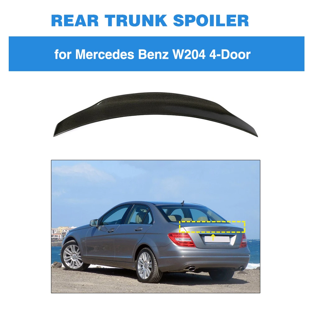 Задний спойлер для Mercedes Benz C Class W204 Sedan 2007 2014 углеродное волокно багажник