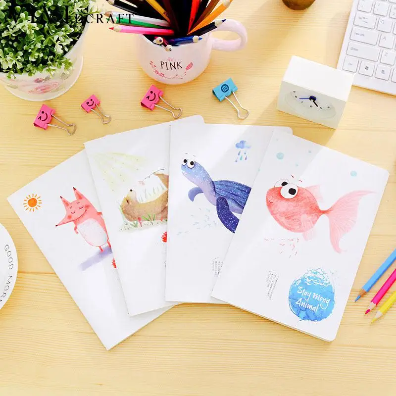 Vividcraft Korea Kawaii Animals Stationery Sketchbook Notebook for Students Agenda 2017 A5 32K Planner Papelaria Diary Binder |
