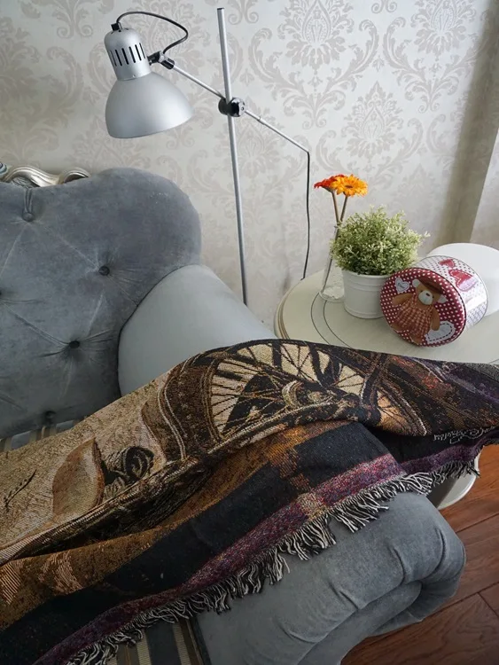 Потертый шикарный мотоциклетный хлопковый винтажный ковер толстое одеяло в