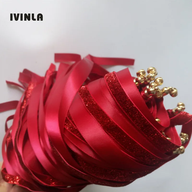 Горячий темно красный блеск + красная пятнистая лента свадебные палочки с