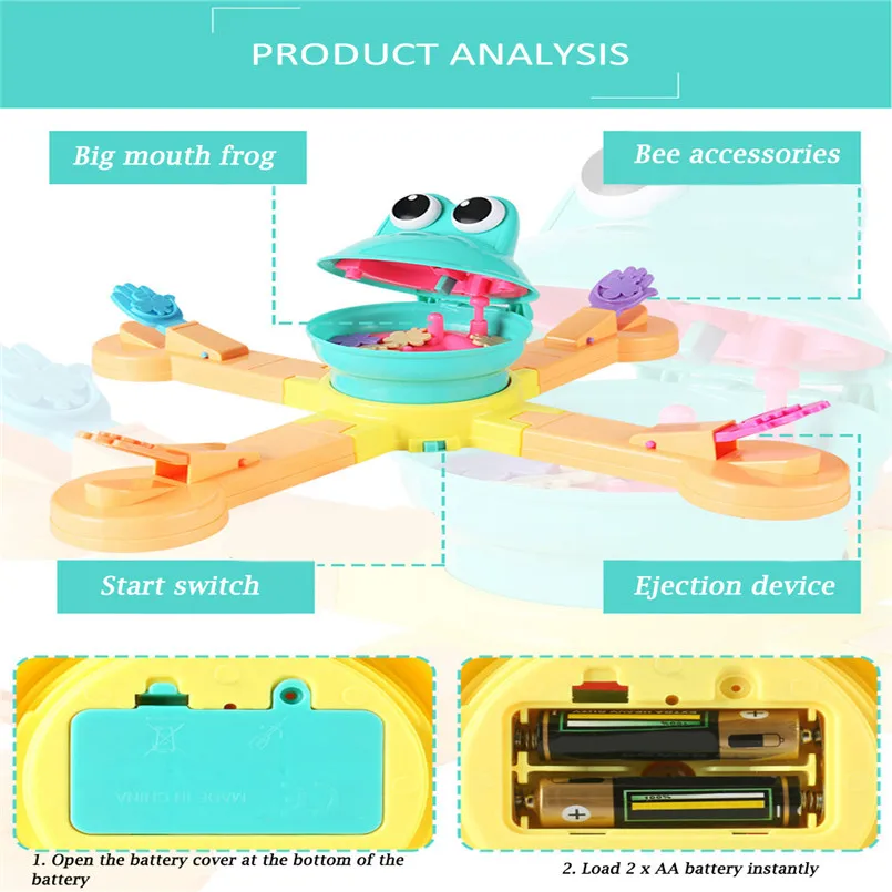 Educational Toy Parent-Child Desktop Interactive Game Feeding Toy Frogs Swallowing Bees Multi-Player Funny Game Toys 40JU27